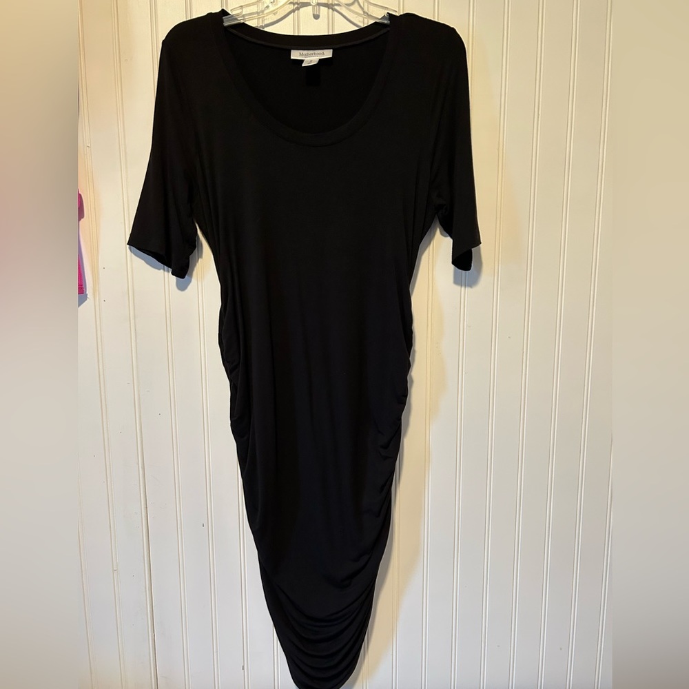 Motherhood Maternity Black Bodycon Dress- Medium